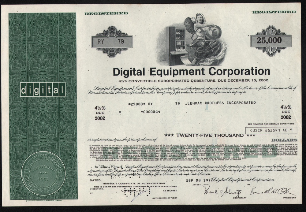 COMPUTER:  DEC DIGITIAL EQUIPMENT Lehman Brothers